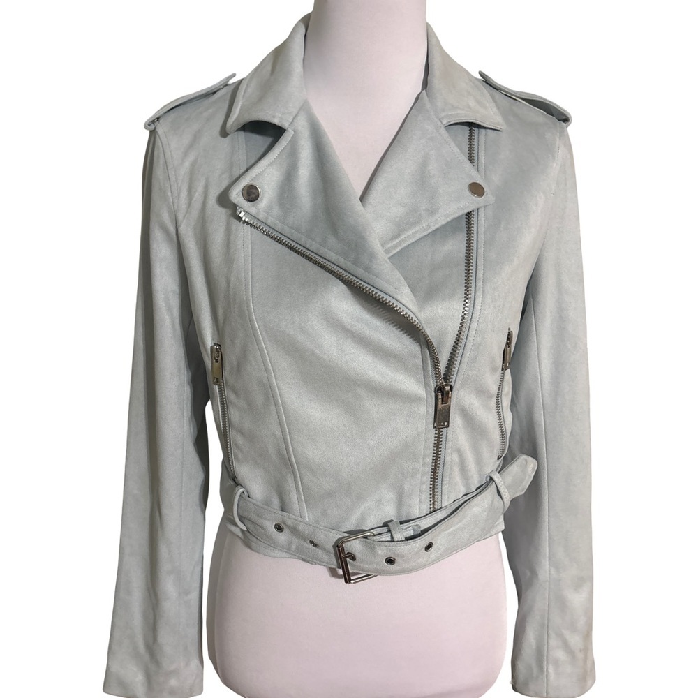 Forever 21 Light Blue Faux Suede Jacket